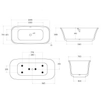 Ванна акриловая BelBagno Due BB702-1700-800-K, 170 х 80 см, слив-перелив в комплекте, белая