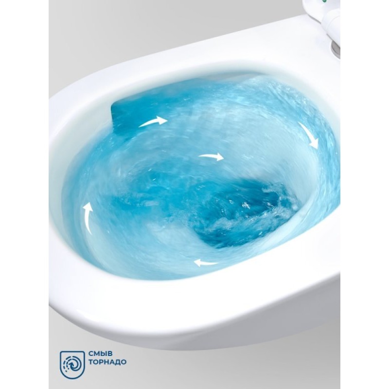 Подвесной унитаз BelBagno Marino-Tor BB7026CH-TOR/SC, безободковый, смыв Tornado, сиденье микролифт, белый