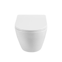 Подвесной унитаз BelBagno Marino-Tor BB7026CH-TOR/SC, безободковый, смыв Tornado, сиденье микролифт, белый