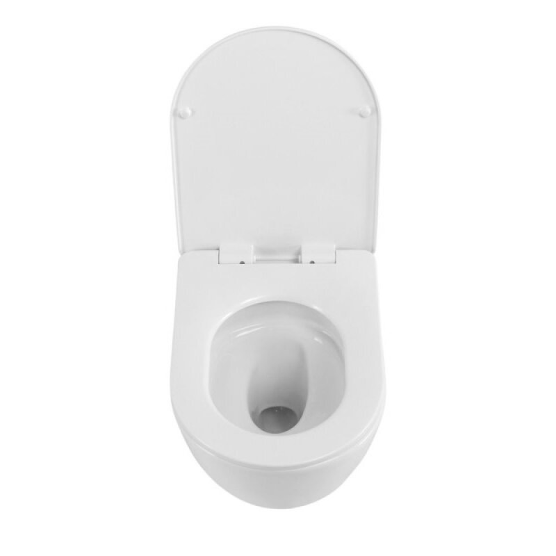 Подвесной унитаз BelBagno Marino-Tor BB7026CH-TOR/SC, безободковый, смыв Tornado, сиденье микролифт, белый