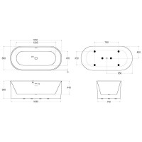 Ванна акриловая BelBagno BB705-1700-800, 170 х 80 см, слив-перелив в комплекте, белая