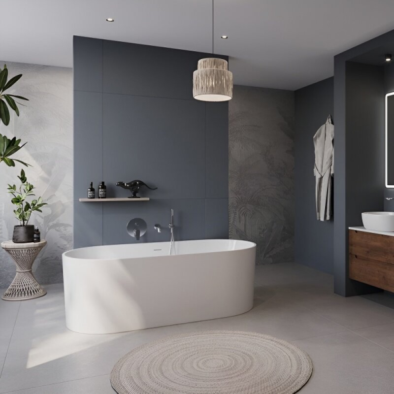 Ванна акриловая BelBagno BB705-1800-800, 180 х 80 см, слив-перелив в комплекте, белая