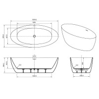 Ванна акриловая BelBagno BB707-1860-880, 185 х 90 см, слив-перелив в комплекте, белая