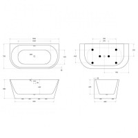 Ванна акриловая BelBagno BB710-1500-750, 150 х 75 см, слив-перелив в комплекте, белая