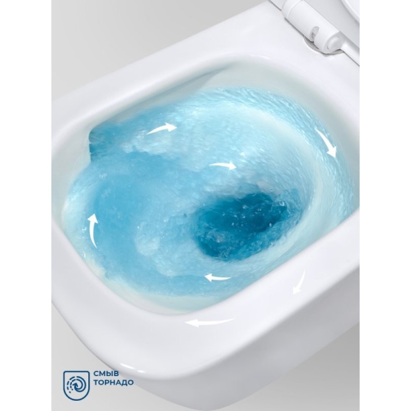 Подвесной унитаз BelBagno Kraft-Tor BB7106CH-TOR/SC, безободковый, смыв Tornado, сиденье микролифт, белый