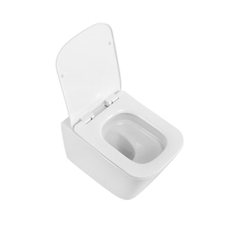 Подвесной унитаз BelBagno Kraft-Tor BB7106CH-TOR/SC, безободковый, смыв Tornado, сиденье микролифт, белый