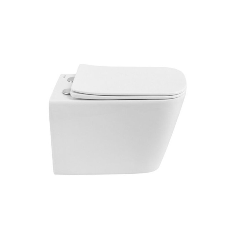 Подвесной унитаз BelBagno Kraft-Tor BB7106CH-TOR/SC, безободковый, смыв Tornado, сиденье микролифт, белый