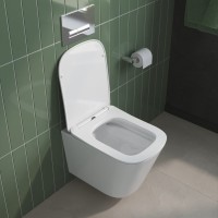 Унитаз подвесной BelBagno Due BB7107CHR/SC, безободковый, крышка микролифт, белый