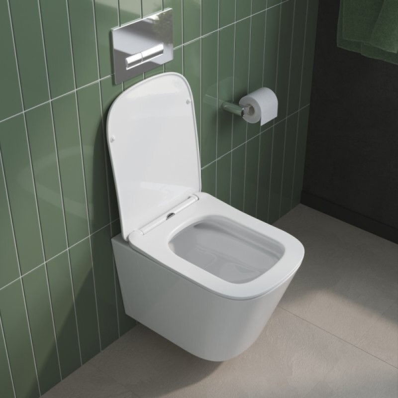 Унитаз подвесной BelBagno Due BB7107CHR/SC, безободковый, крышка микролифт, белый