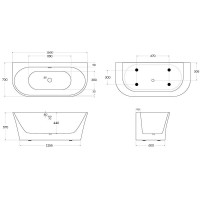 Ванна акриловая BelBagno BB711-1550-700, 155 х 70 см, слив-перелив в комплекте, белая