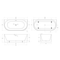Ванна акриловая Belbagno BB713-1700-800-MATT, 170 x 80 см, цвет белый матовый