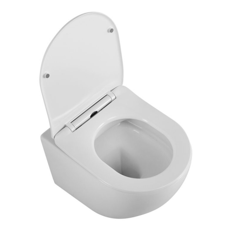 Подвесной унитаз BelBagno Uno BB7306CHR/SC, безободковый, сиденье микролифт, белый
