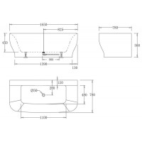 Ванна акриловая BelBagno 165 х 78 см, BB74-1650-W0