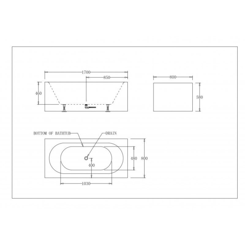 Ванна акриловая BelBagno BB78-1700 170 х 80 см