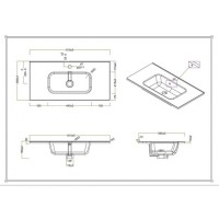 Раковина керамическая BelBagno BB800/390ETL, 81.5 x 39.8 x 16.7 см, белый