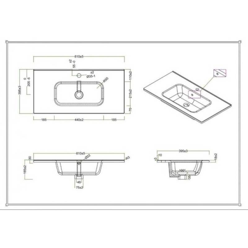 Раковина керамическая BelBagno BB800/390ETL, 81.5 x 39.8 x 16.7 см, белый
