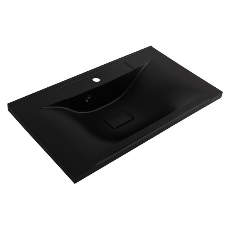 Раковина BelBagno BB800/450-LV-ART-PR-NERO, 80 см, искусственный камень, черный