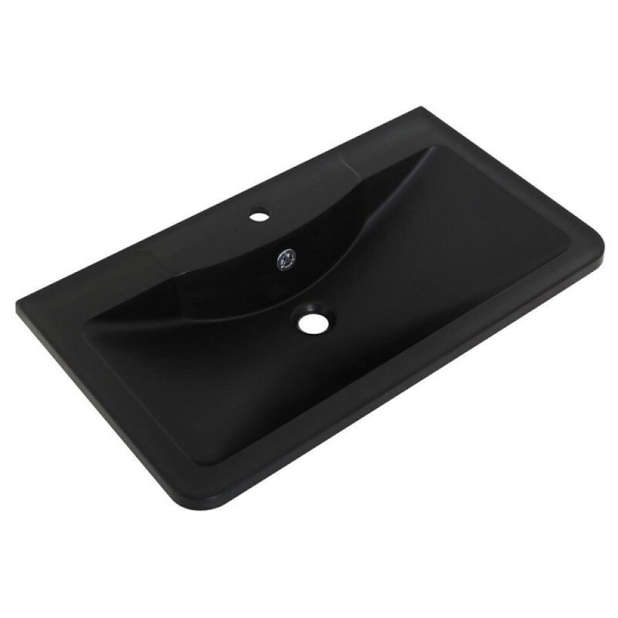 Раковина BelBagno 80 см, литьевой мрамор, цвет черный матовый, BB800/455-LV-ART-ALR-NERO
