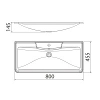 Раковина BelBagno, 80 см, искусственный мрамор, BB800/455-LV-MR-ALR