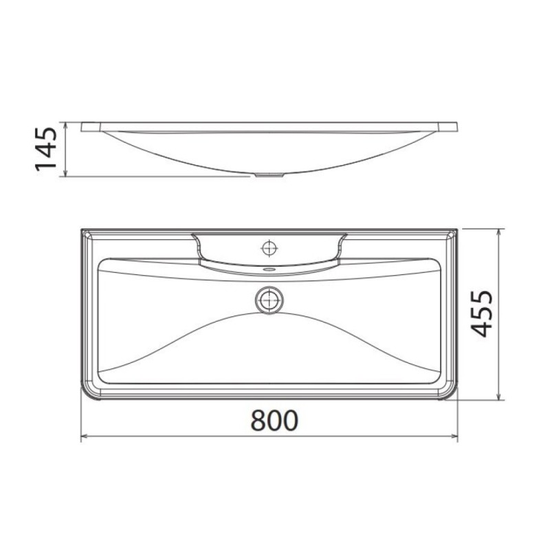 Раковина BelBagno, 80 см, искусственный мрамор, BB800/455-LV-MR-ALR