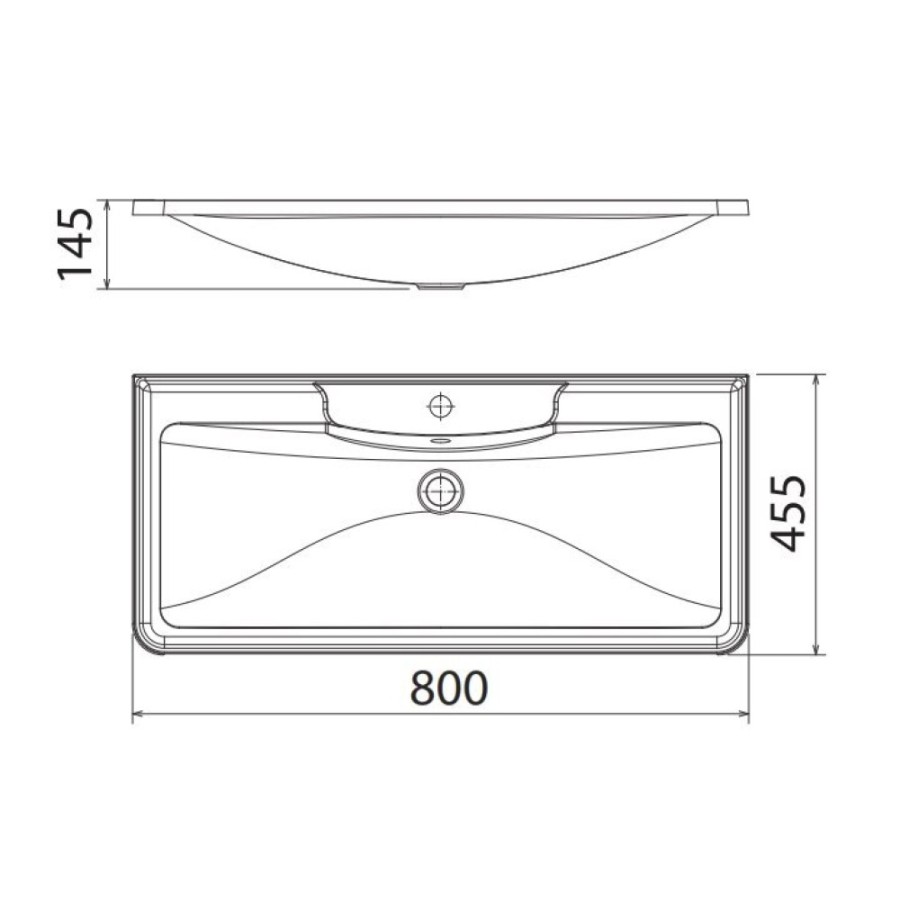 Раковина BelBagno, 80 см, искусственный мрамор, BB800/455-LV-MR-ALR