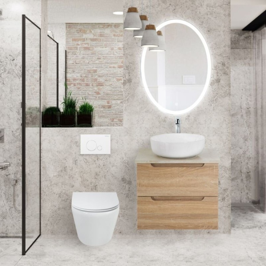 Унитаз подвесной BelBagno Tre, безободковый, крышка Soft Close, белый, BB8001CHR/SC