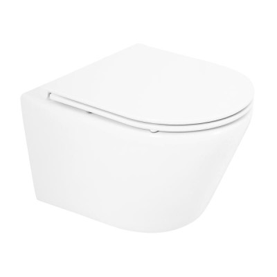 Унитаз подвесной BelBagno Tre, безободковый, крышка Soft Close, белый, BB8001CHR/SC