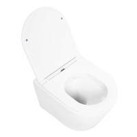 Унитаз подвесной BelBagno Tre, безободковый, крышка Soft Close, белый, BB8001CHR/SC