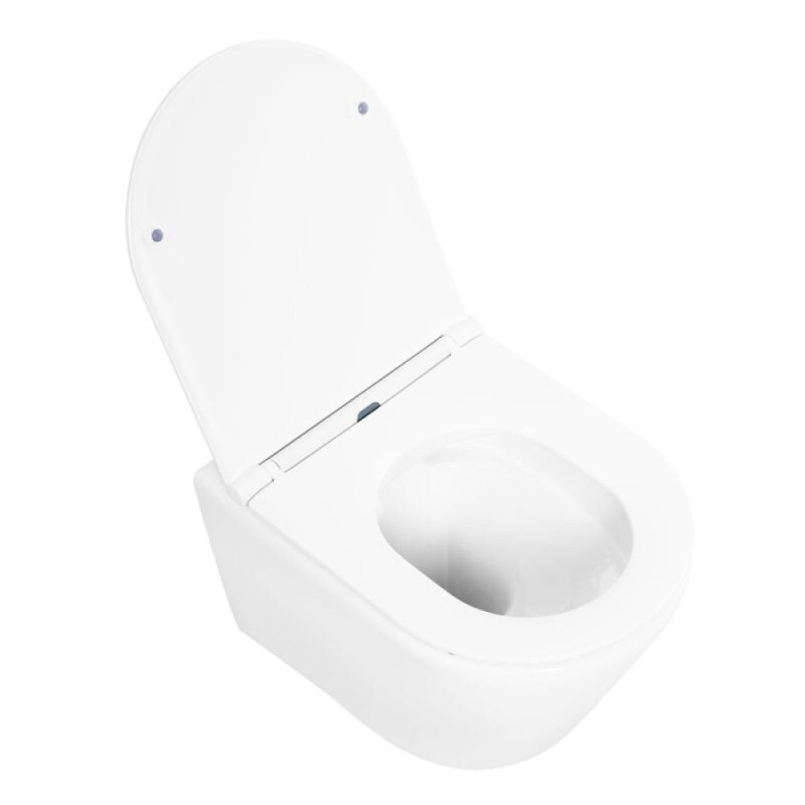 Унитаз подвесной BelBagno Tre, безободковый, крышка Soft Close, белый, BB8001CHR/SC