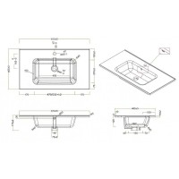 Раковина керамическая BelBagno BB800ETL, 80 см, белая