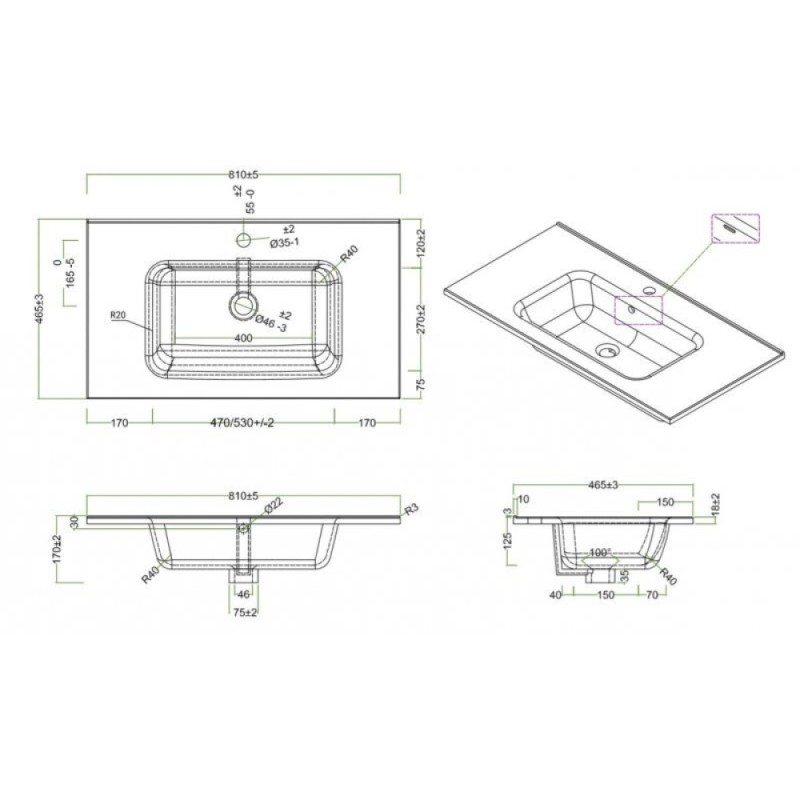 Раковина керамическая BelBagno BB800ETL, 80 см, белая