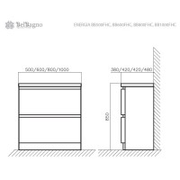Тумба под раковину BelBagno Energia BB800FHC/TL, tortora lucido, бежевая