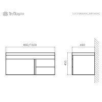 Тумба под раковину BelBagno Luce BB800VAC/BL, цвет Bianco Lucido