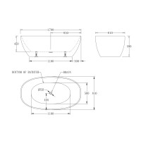 Ванна акриловая BelBagno BB81-1700-W0, 170 х 80 см, белая