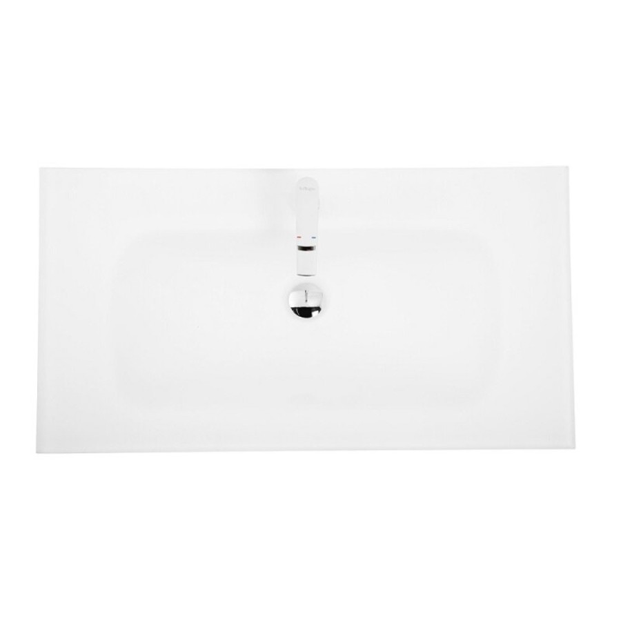 Раковина BelBagno 80 см, стеклянная, накладная, цвет белый матовый, BB810/465-LV-VTR-BO