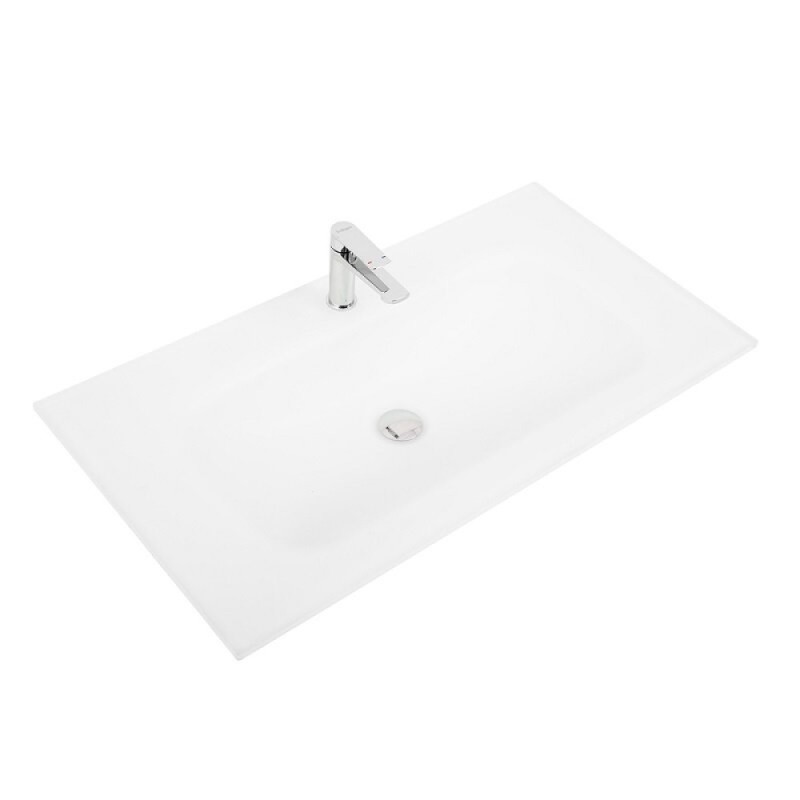Раковина BelBagno 80 см, стеклянная, накладная, цвет белый матовый, BB810/465-LV-VTR-BO