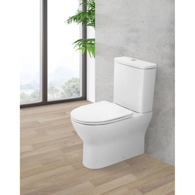 Напольный унитаз-компакт BelBagno Energia BB8134CPR/SC/BB8134T, безободковый, крышка Soft Close, белый
