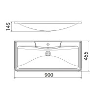 Раковина из искусственного мрамора BelBagno BB900/455-LV-MR-ALR, 90 x 45.5 x 14.5 см