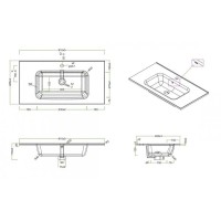 Раковина керамическая BelBagno BB900ETL, 91 x 46 x 17 см
