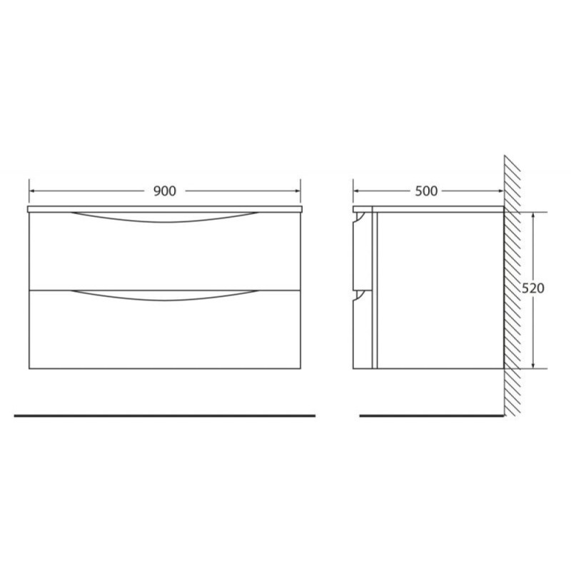Тумба под раковину BelBagno Smile BB900TVC/BL 90 см, белый глянцевый (Bianco Lucido)