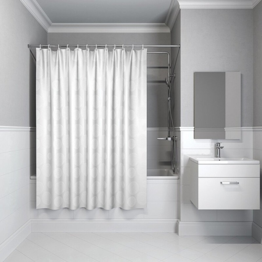 Штора для ванной комнаты Iddis Base BD01P18i11, 180 x 200 см, полиэстер, цвет белый