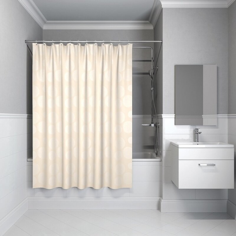 Штора для ванной комнаты Iddis Base BD02P18i11, 180 x 200 см, полиэстер, цвет бежевый