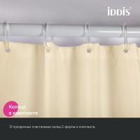 Штора для ванной комнаты Iddis Base BD02P18i11, 180 x 200 см, полиэстер, цвет бежевый