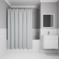 Штора для ванной комнаты Iddis Base BD02P24i11, 240 x 200 см, полиэстер, цвет светло-серый