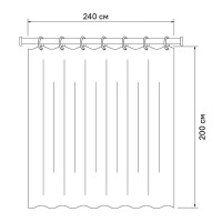 Штора для ванной комнаты Iddis Base BD04P24i11, 240 x 200 см, полиэстер, цвет белый