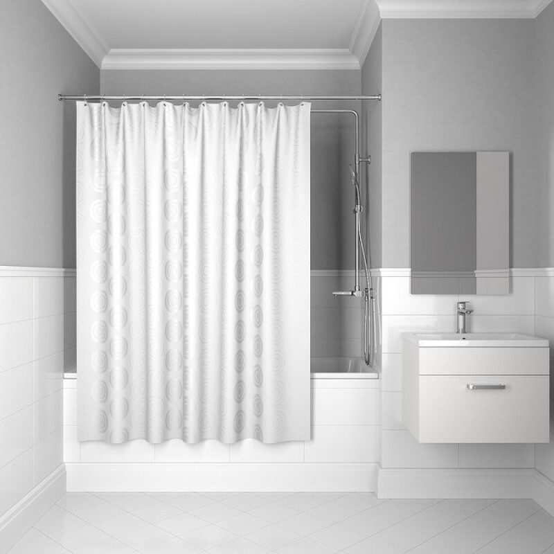 Штора для ванной комнаты Iddis Base BD04P24i11, 240 x 200 см, полиэстер, цвет белый