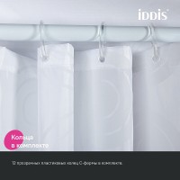 Штора для ванной комнаты Iddis Base BD04P24i11, 240 x 200 см, полиэстер, цвет белый