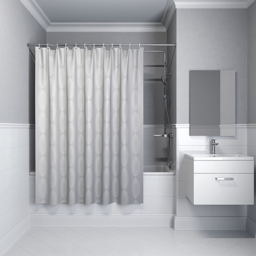 Штора для ванной комнаты Iddis Base BD05P18i11, 180 x 200 см, полиэстер, цвет серый