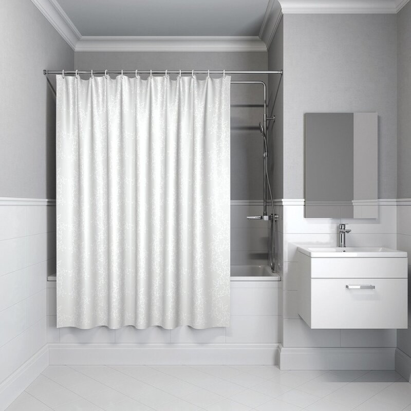 Штора для ванной комнаты Iddis Base BD05P24i11, 240 x 200 см, полиэстер, цвет белый