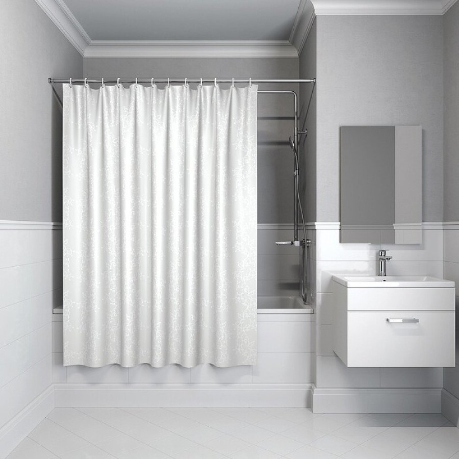 Штора для ванной комнаты Iddis Base BD05P24i11, 240 x 200 см, полиэстер, цвет белый